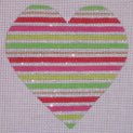 CH105C - Tickled Pink - Red and Green Striped Heart