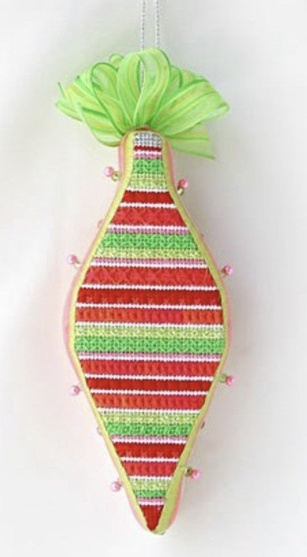 CH105 - Tickled Pink Series - Red and Green Stripe Teardrop