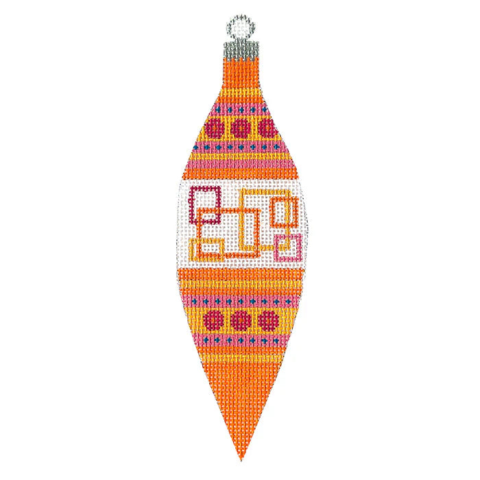 CH117 - Atomic Christmas Orange Teardrop Ornament