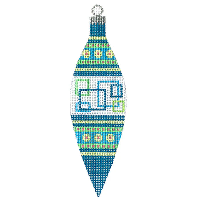CH118 - Atomic Christmas Blue Teardrop Ornament