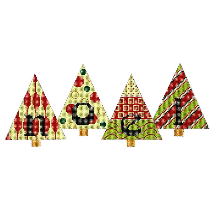 CH307C - Christmas Trees "Noel" - Pink and Green