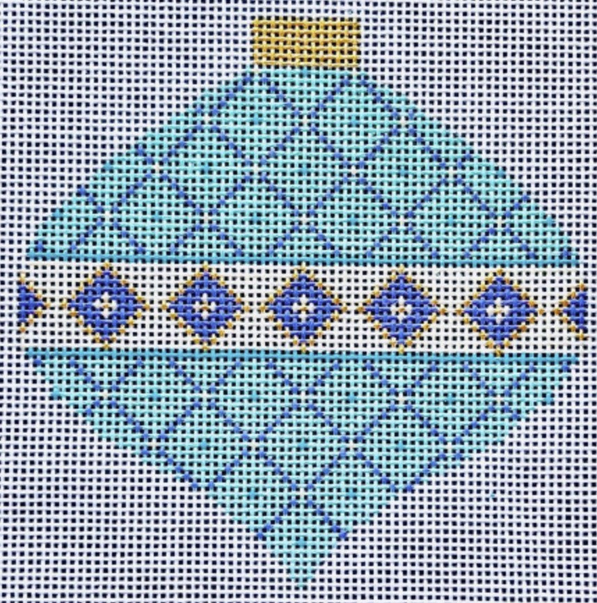 CH405J-2 - Brilliant Baubles Ornament - Teal Diamond Ball