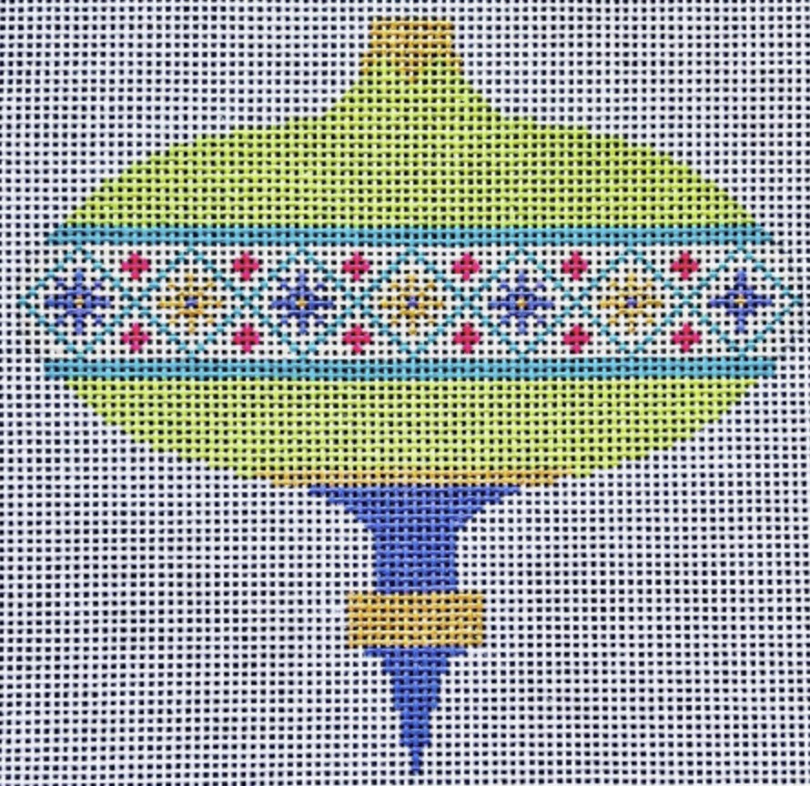 CH405K-2 - Brilliant Baubles Ornament - Green/Purple Spike