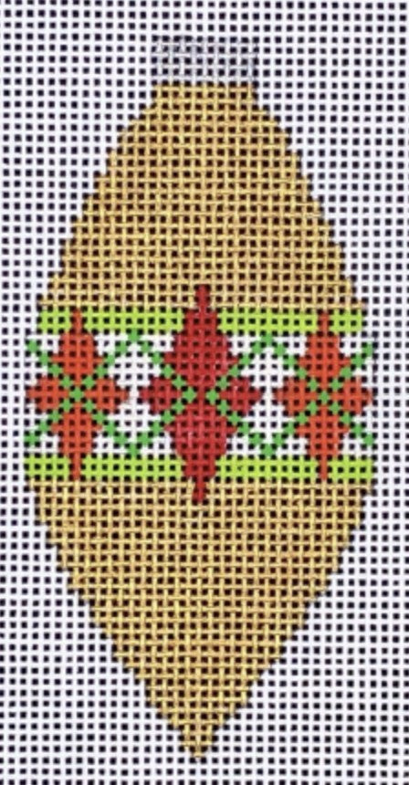 CH405R-3 - MCM Ornament - Gold Argyle Teardrop Mini