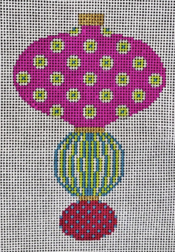 CH405T - MCM Ornament - Pink/Teal Onion Teardrop