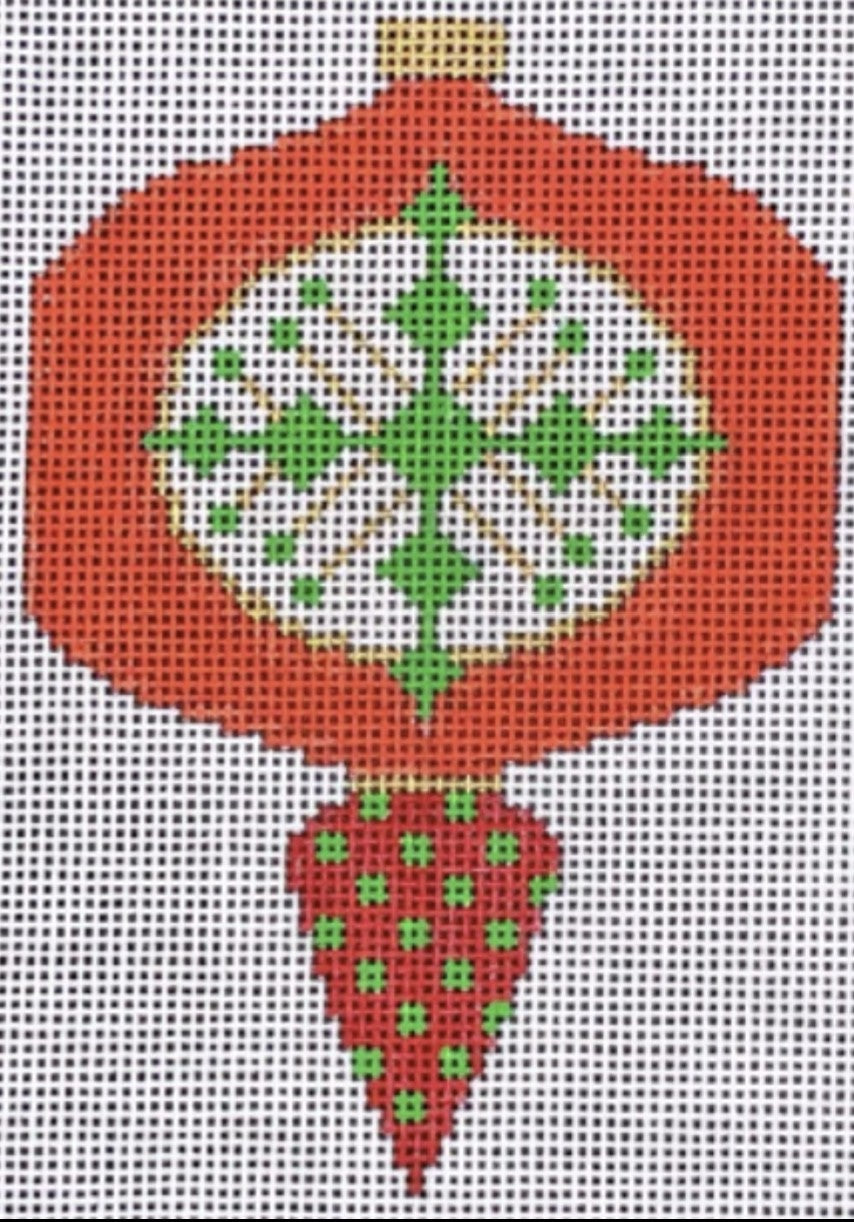 CH405Y-2 - MCM Ornament - Red Square Ball Drop