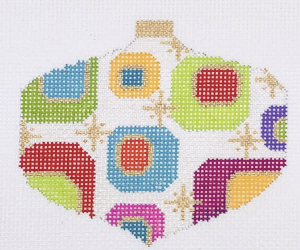 CH405Z-1 - Mid-Century Ornament - Multi-colored Dotted Square