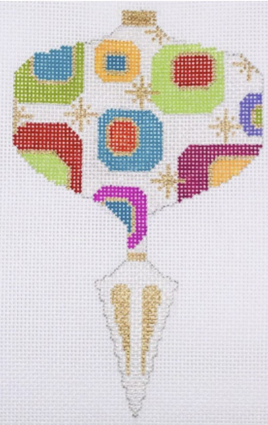 CH405Z-1B - Mid-Century Ornament - Multi-colored Dotted Spike
