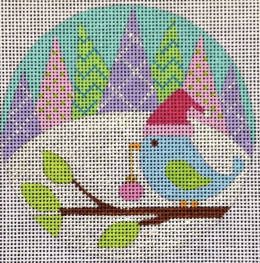 CH411B - Kringle Belle Round Ornament - Bird
