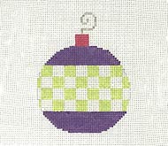 P-CHO-052 - Purple with Green Checks Bauble