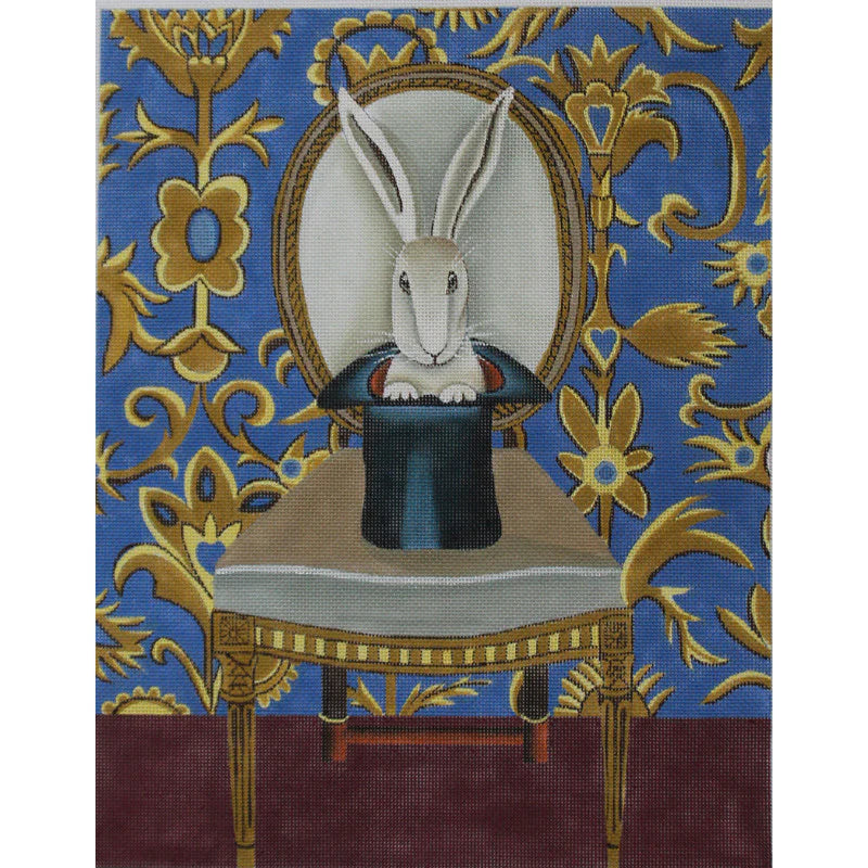 CN1529 - White Rabbit with Blue Background