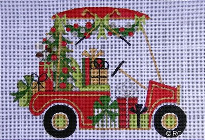 HO439 - Christmas Golf Cart