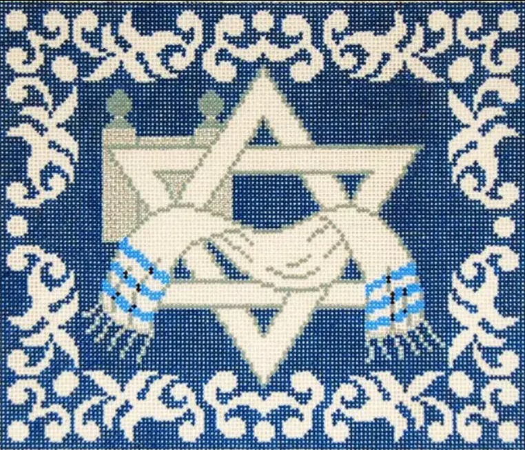 JT033- Filigree Border Blue Tallis