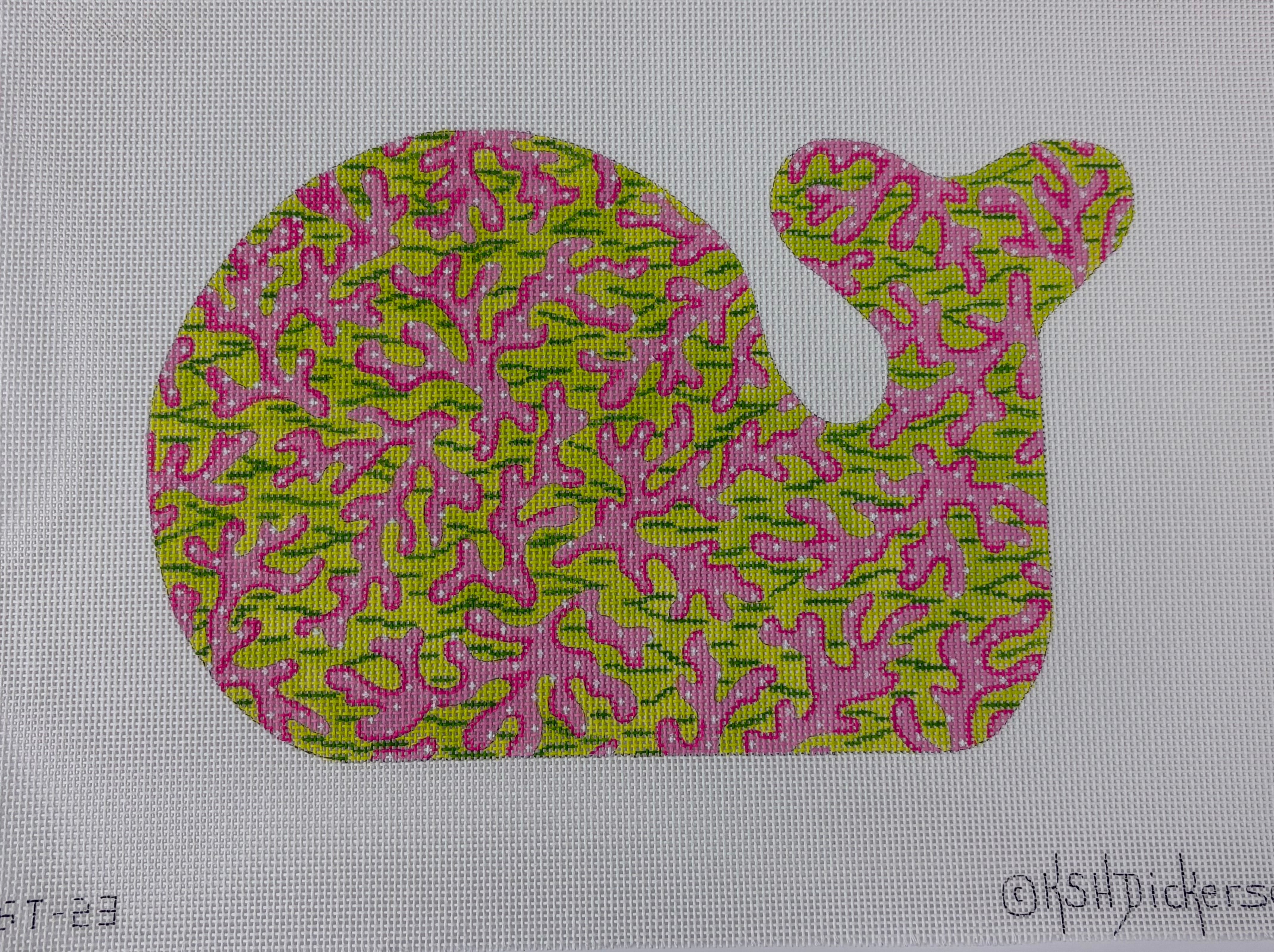SST-23 - Medium Whale - Lilly-inspired Sea Coral - pinks & greens