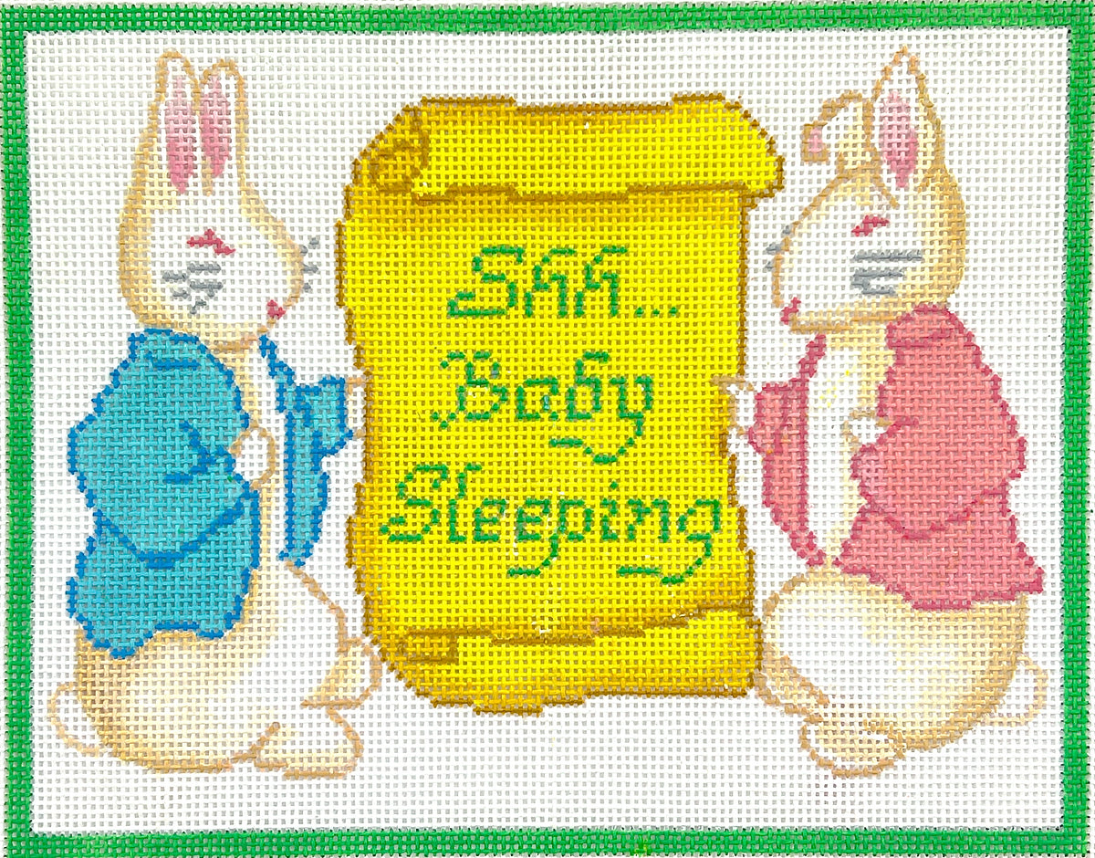 DH-16 - "Shh ... Baby Sleeping" Two Bunnies