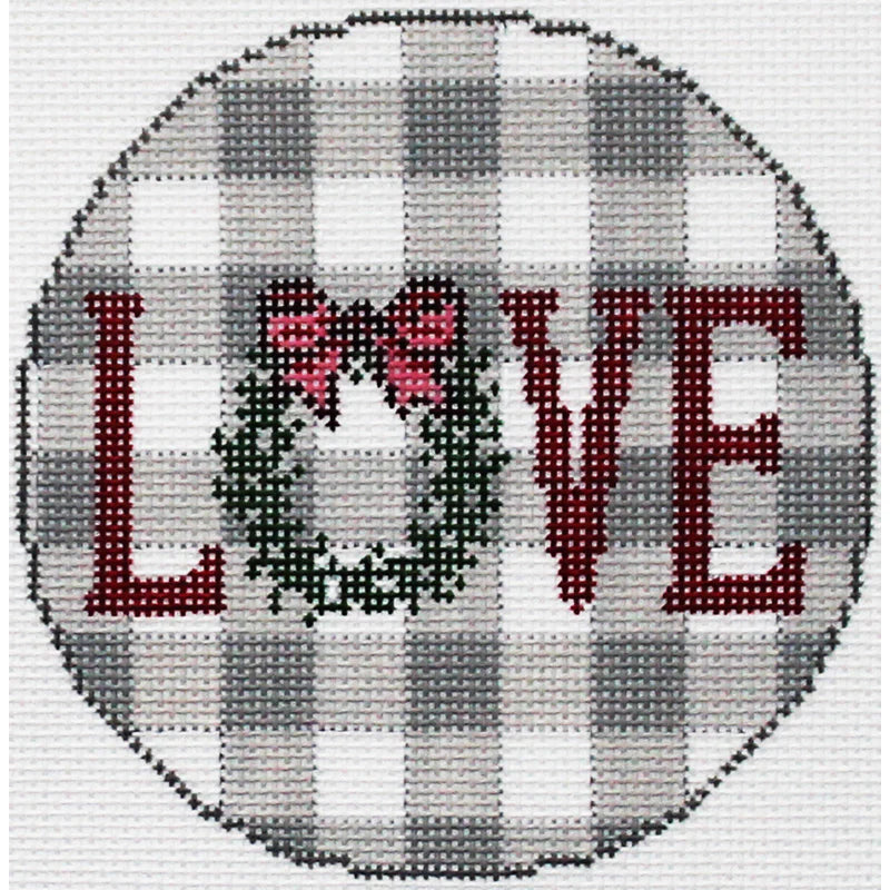 DS1138 - Love on Gingham Grey Ornament