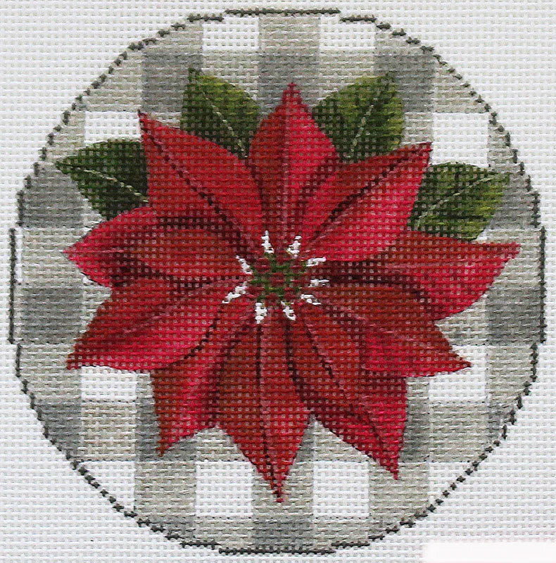 DS1147 - Gingham Ornament - Poinsettia