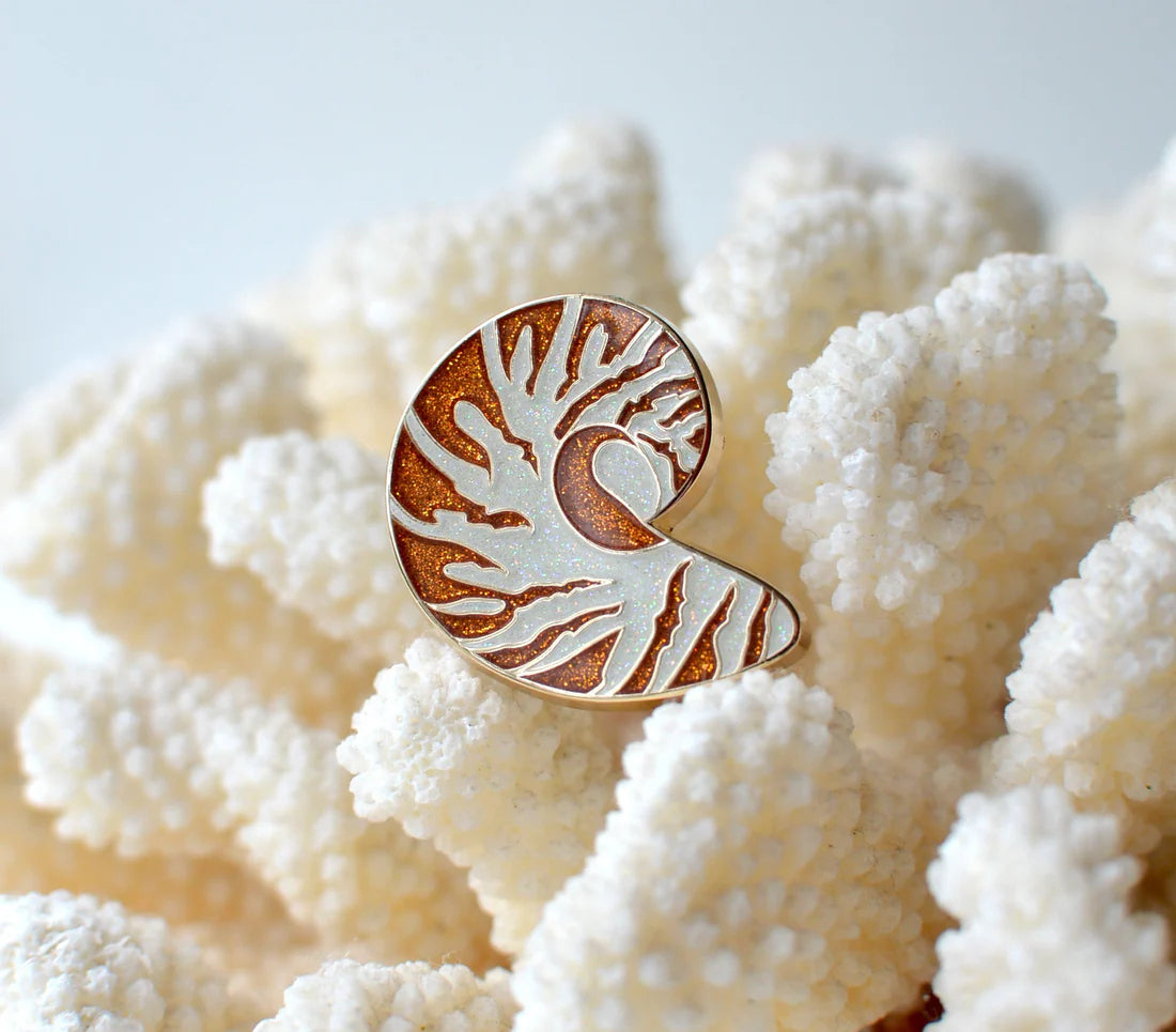 Glitter Nautilus Shell Needle Minder