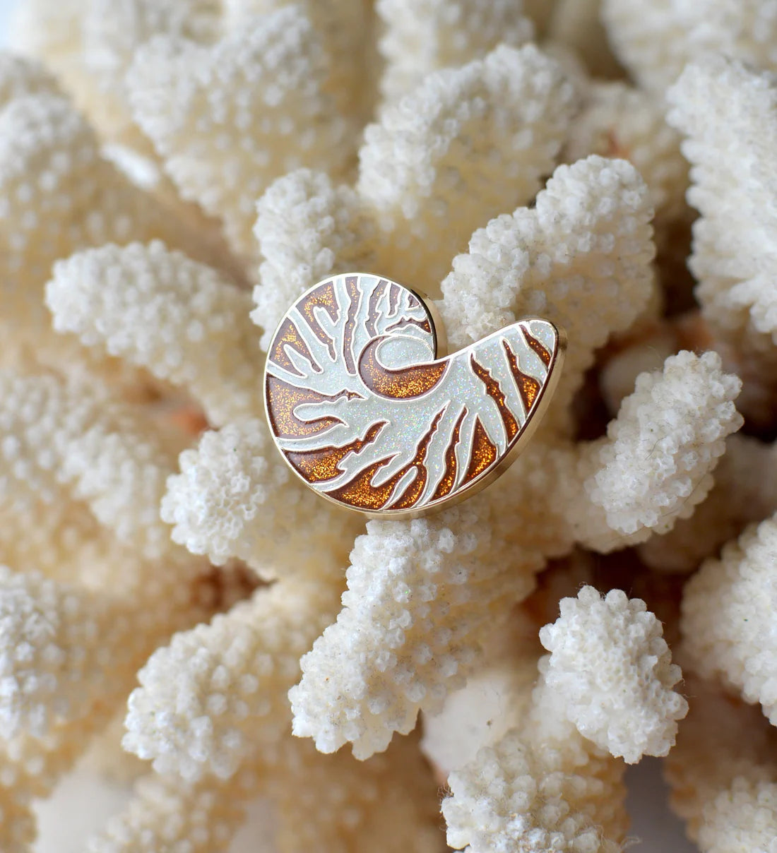 Glitter Nautilus Shell Needle Minder