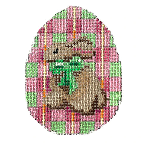 AT EG449 - Tan Bunny Pink Plaid Mini Egg