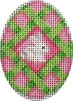 AT EG469 - Lime Lattice/White Bunny Mini Egg