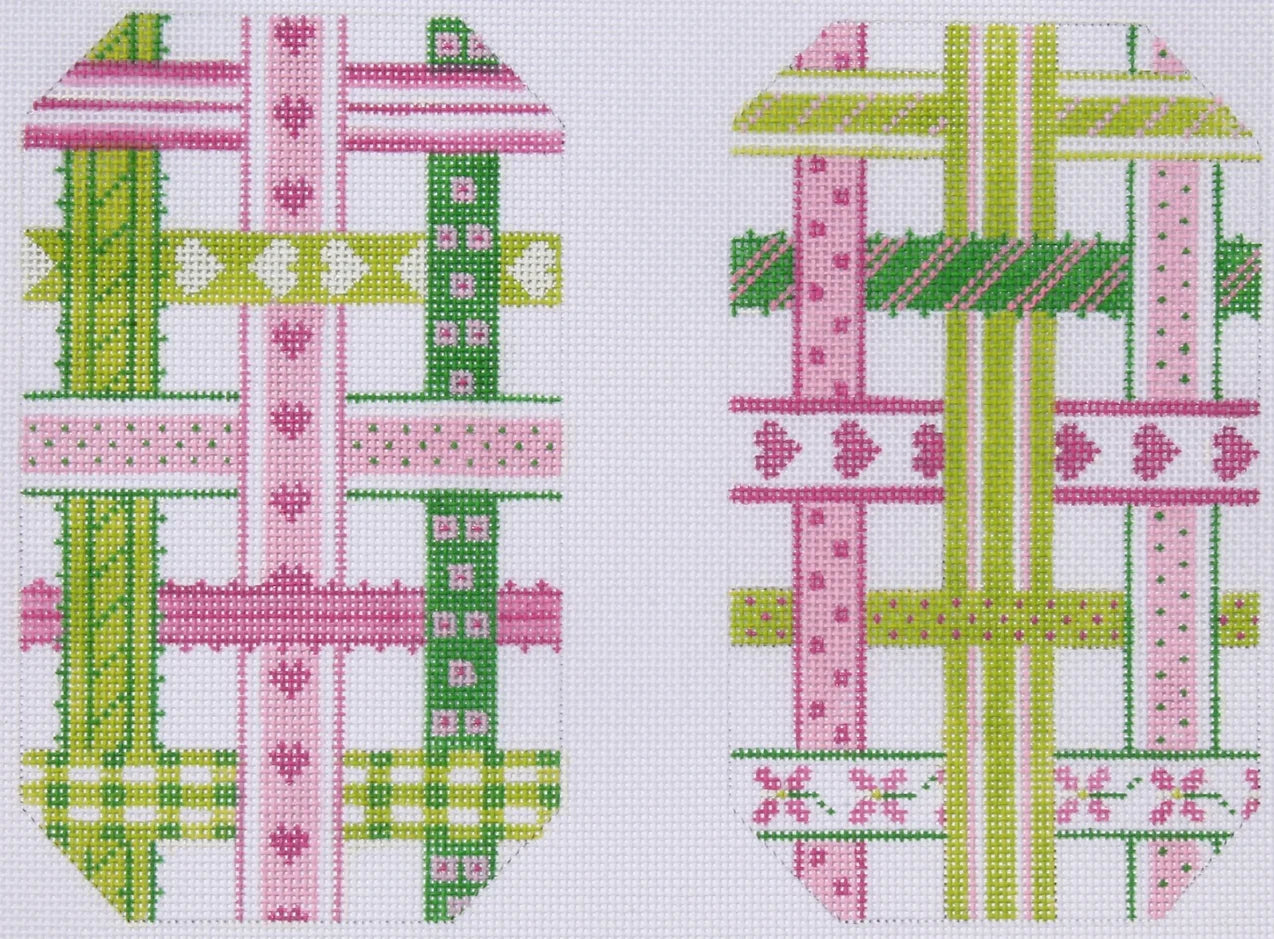 EGC-02F - Woven Ribbons - Pinks and Greens (Full Size)