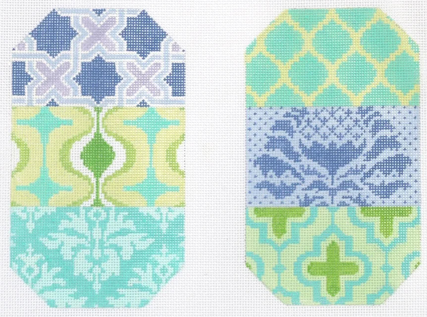 EGC-51 - Damask Patchwork - Blues and Greens (Full Size Only)