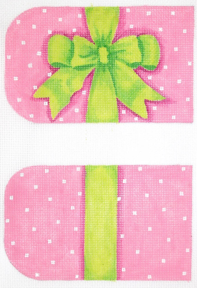 EGC-53 - Lime Bow on Pink with White Dots (Full Size Only) (Retiring)