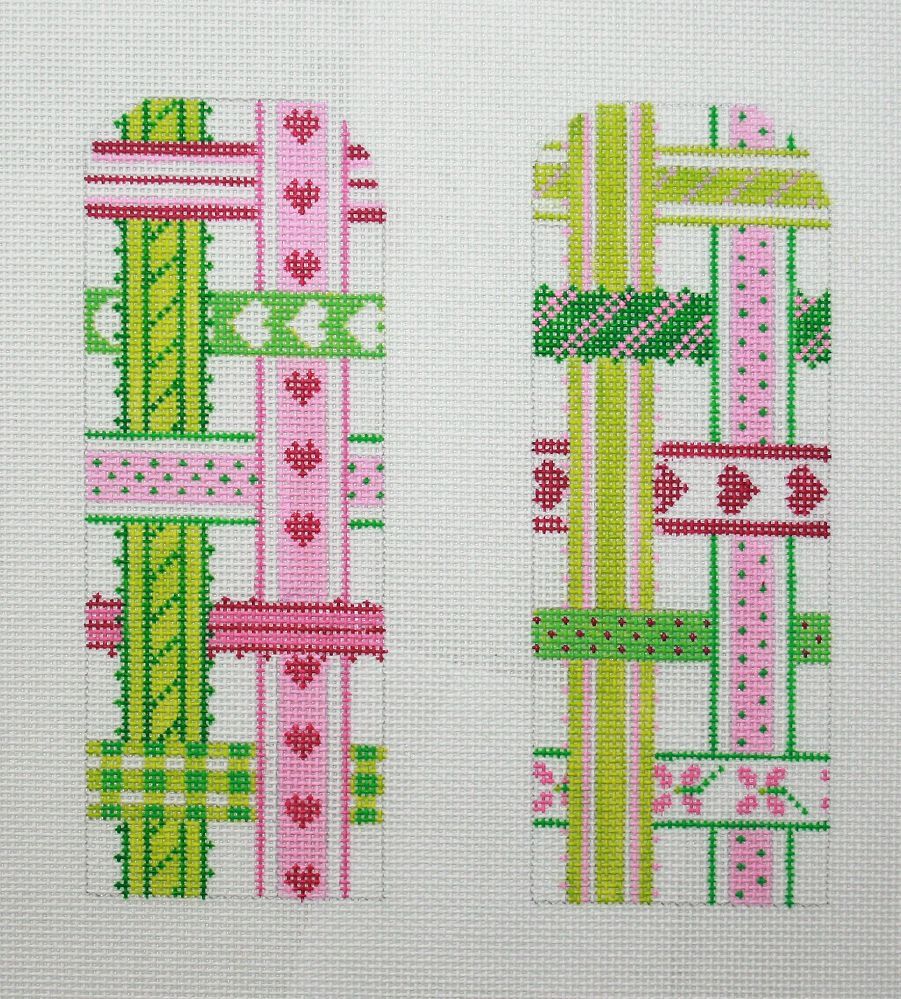 EGC-02H - Woven Ribbons - Pinks and Greens (Half Size)