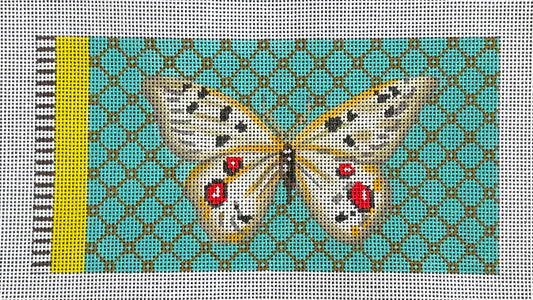 EY122 - Butterfly White on Turquoise Eyeglass Case