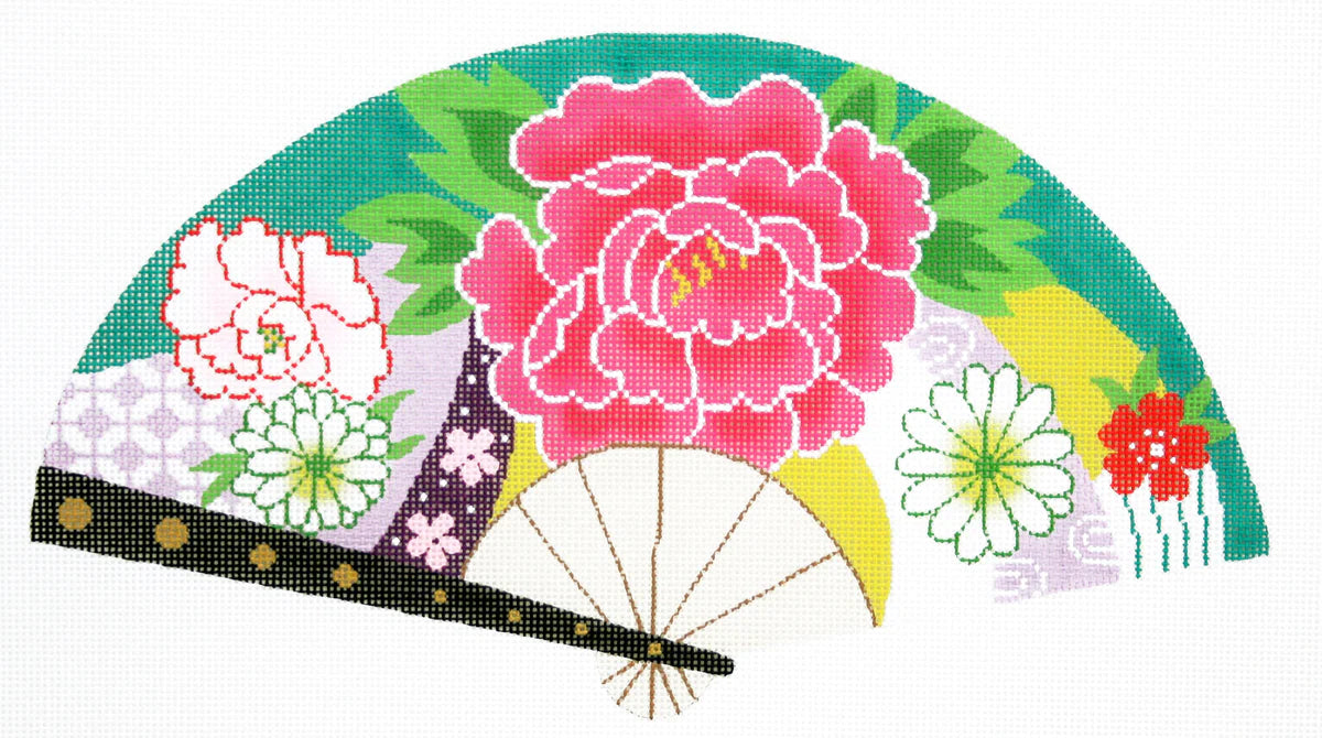 F795 - Bouquet on Teal Fan