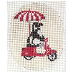 FF-XO 05 - Penguin in Scooter Ornament