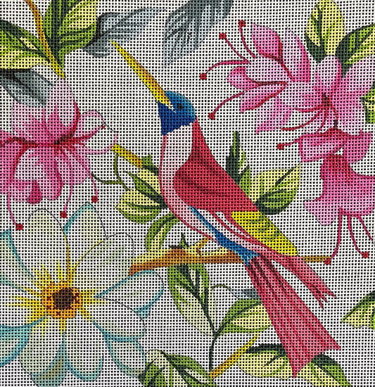 FF226 - Floral with Pink Bird