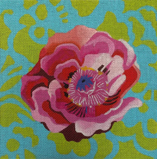 FF324 - Pink Peony with Green Swirls