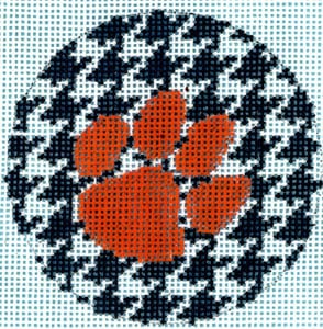 FL-106F - Flask - Houndstooth with Orange Paw