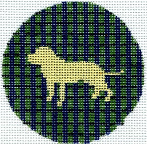 FL-107 - Flask - Yellow Lab on Plaid
