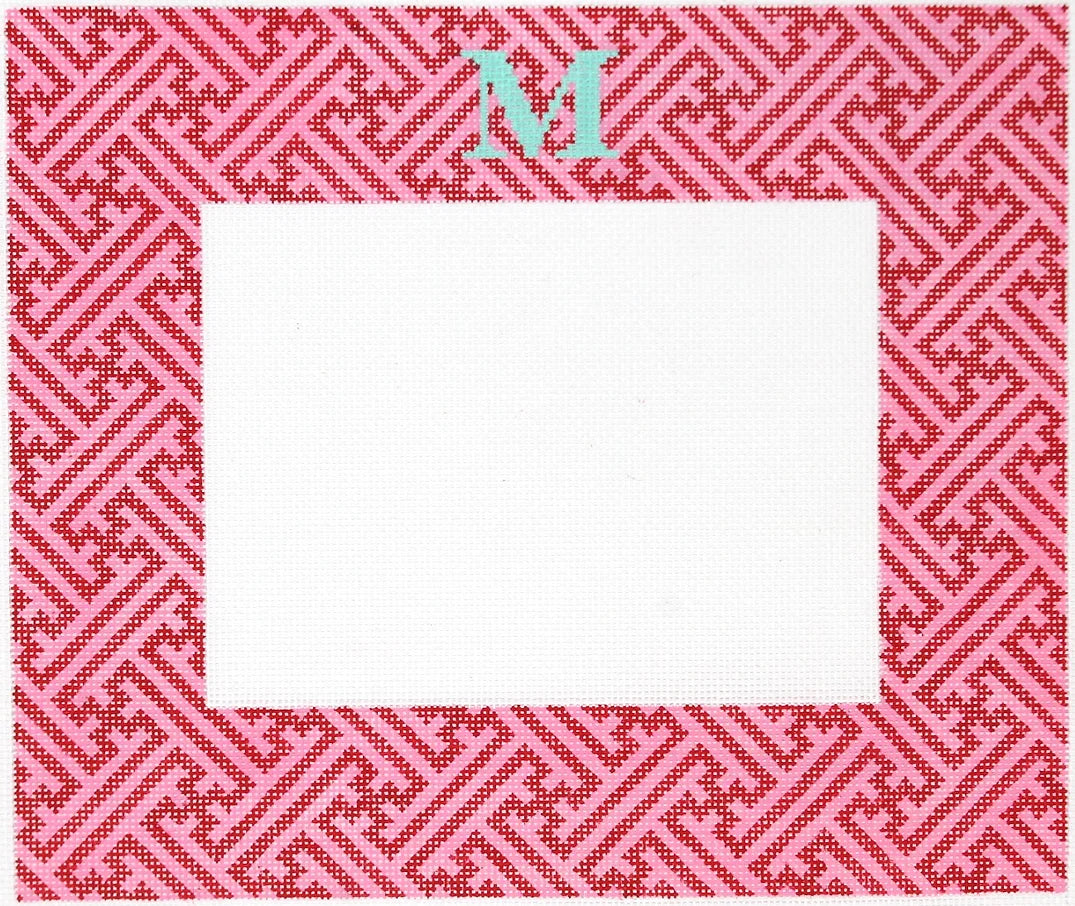 FR-71 - Chinoiserie Lattice - Red on Hot Pink