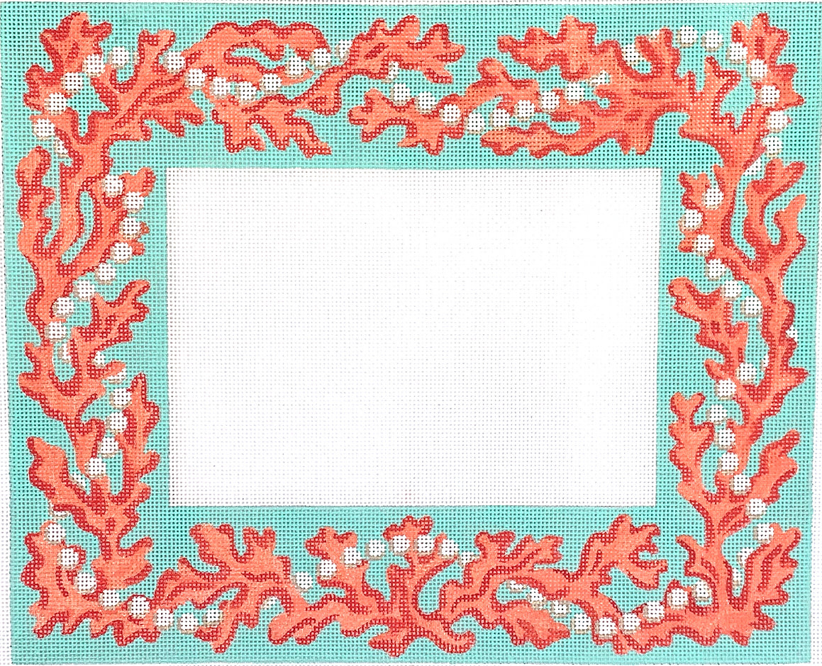 FR-73 - Bright Coral and Pearls - Pearlized White