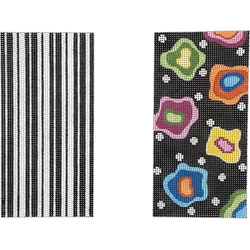 G-118A - Dotty Floral - Black Background