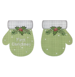 MT11 - First Christmas Mitten Ornament - Green