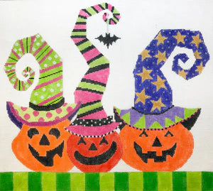 H-6 - Pumpkin Patch Trio with Bat