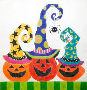 H-7 - Pumpkin Patch Trio with Spider