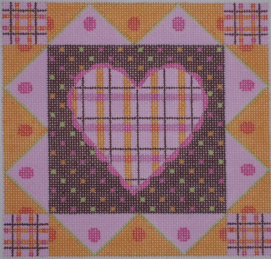 H110 - Pink Plaid Heart