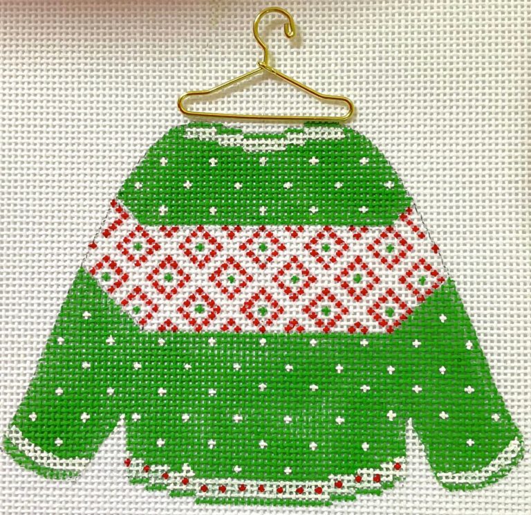 HB-184 - Sweater - Green Dotted