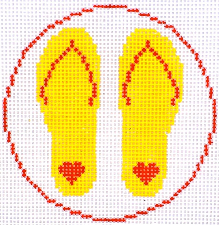 HB-525 - Yellow Flip Flops Coaster/Ornament