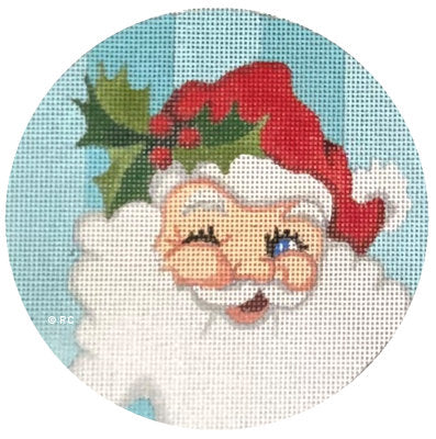 HO2073 - Red Santa Blue Background