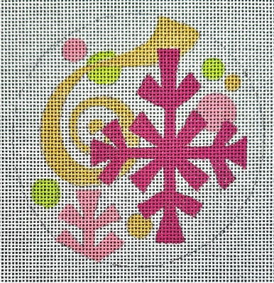 HO2404 - Round Pink Snowflake Ornament