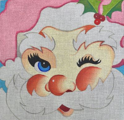 HO2631 - Pink Santa Winking Pillow