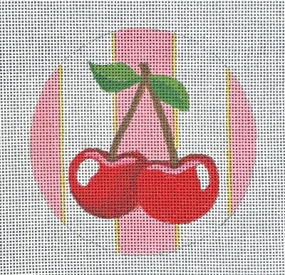 HO2751 - Pink Stripe Cherry Ornament