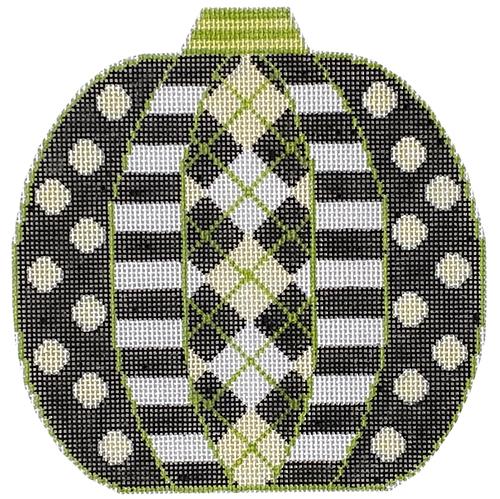 HW128A-BW - Pumpkin Patchwork - Argyle - Black & White